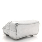 Metallic Crumpled Calfskin Quilted Small Gabrielle Backpack Silver