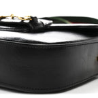 Azalea Calfskin Web Mini Horsebit 1955 Shoulder Bag Black