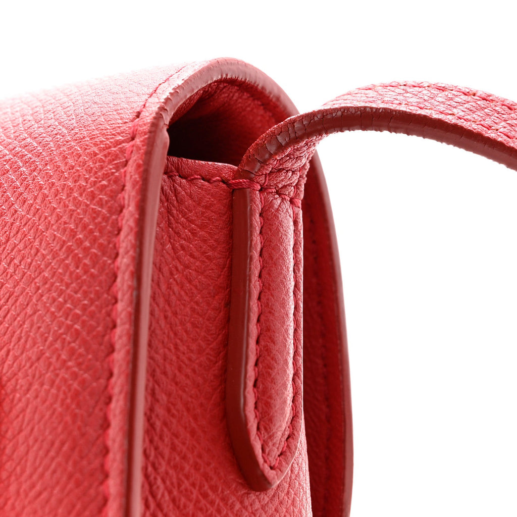 Grained Calfskin Small Trotteur Coquelicot