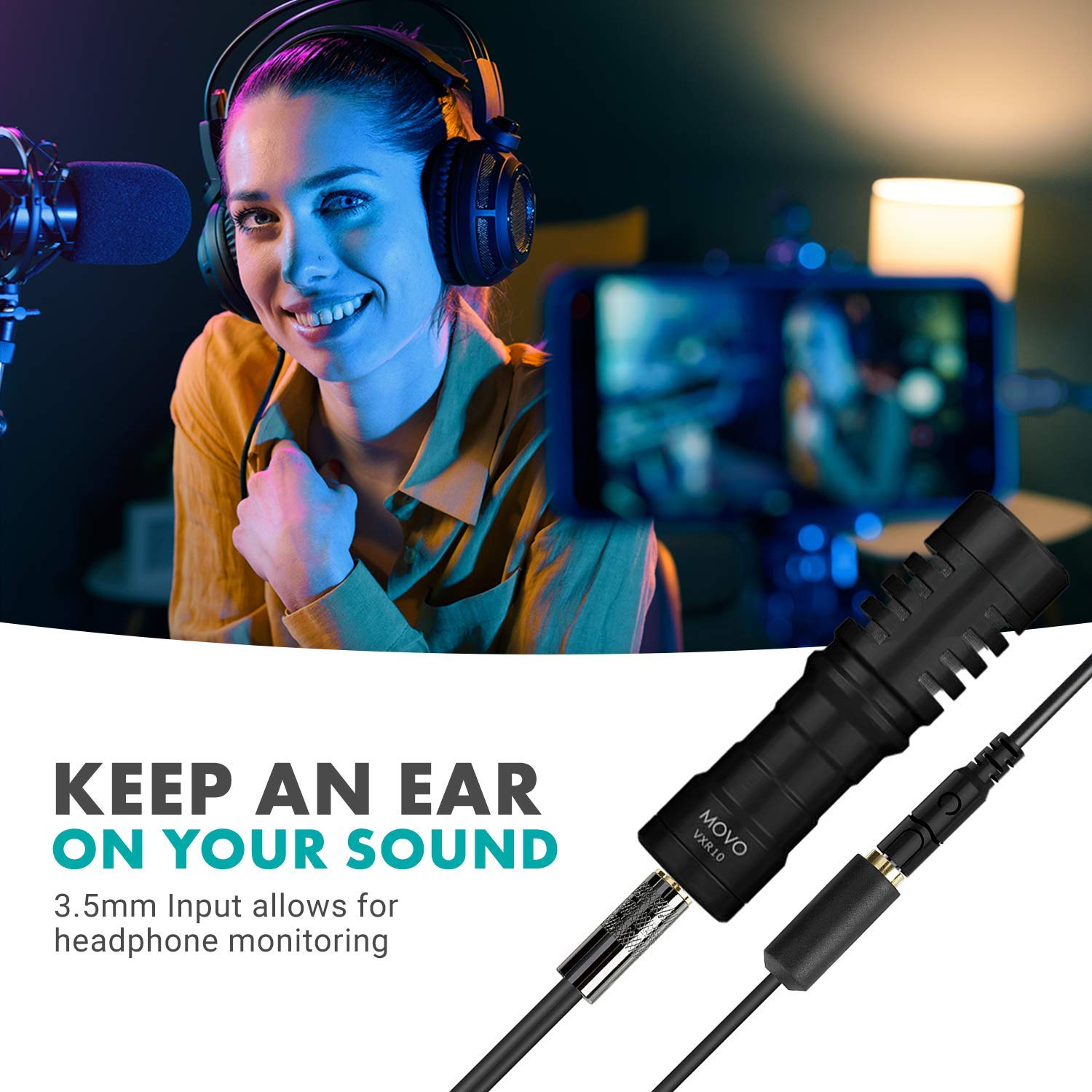 Movo MV-RC300 Line to Microphone Attenuator Cable for DSLRs