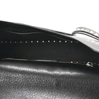 Grained Calfskin Rockstud Saddle Bag Black
