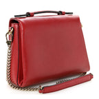 Dollar Calfskin Interlocking G Top Handle Shoulder Bag Red
