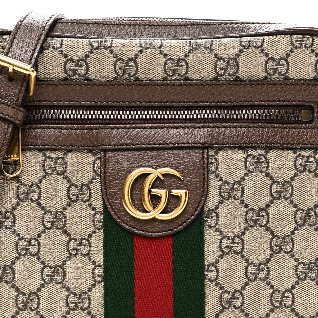GG Supreme Monogram Web Small Ophidia Messenger Bag Brown