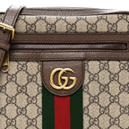 GG Supreme Monogram Web Small Ophidia Messenger Bag Brown