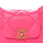 Lambskin Quilted Chanel 19 Hobo Pink