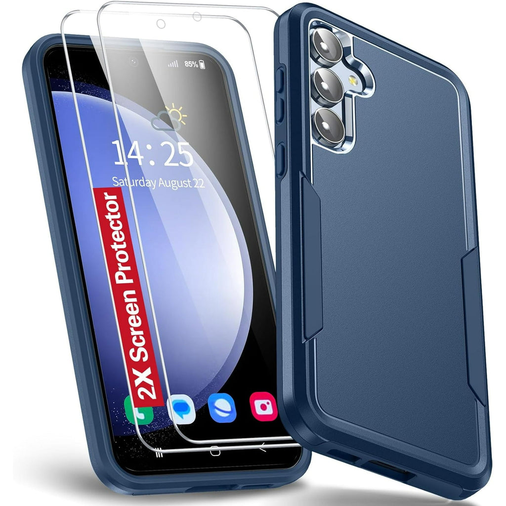 Entronix Bundle Compatible with Galaxy S25 Plus - Soft-Touch Dual-Layer Case & 2 Clear Screen Protectors