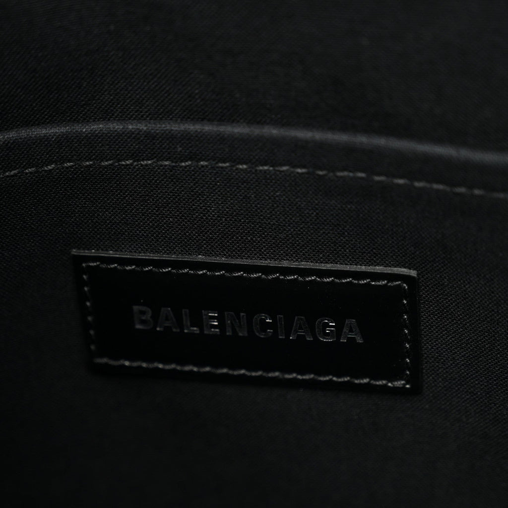 Washed Frayed Denim Logo Medium Hardware Tote Blue