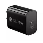 20W Power Delivery Travel Wall Charger Adapter With Type-C Port In Black