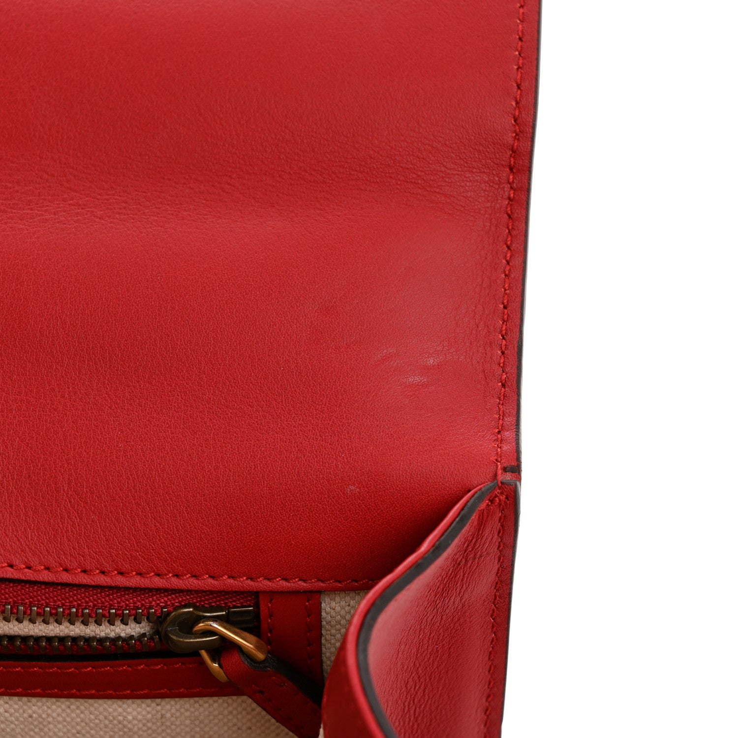 Calfskin Web Medium Peony Chain Shoulder Bag Red