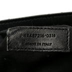 Calfskin Y Quilted Monogram Medium Loulou Chain Satchel Black