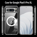 Entronix [Magnetic] Case Compatible with Pixel 9 Pro XL - [Hard Back] Slim Clear