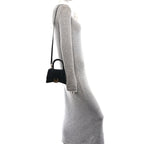 Shiny Box Calfskin Hourglass Top Handle Bag XS Black