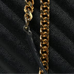 Grain De Poudre Matelasse Chevron Monogram Shopping Bag Black