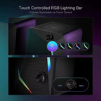 GS510 Waltz RGB Desktop Speakers - 2.0 Channel Stereo System with Four LED Backlight Modes and Enhanced Audio Performance