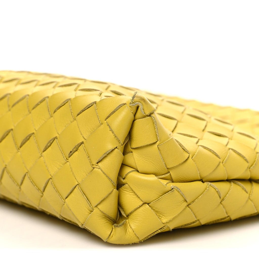 Nappa Intrecciato Fold Clutch Lemon