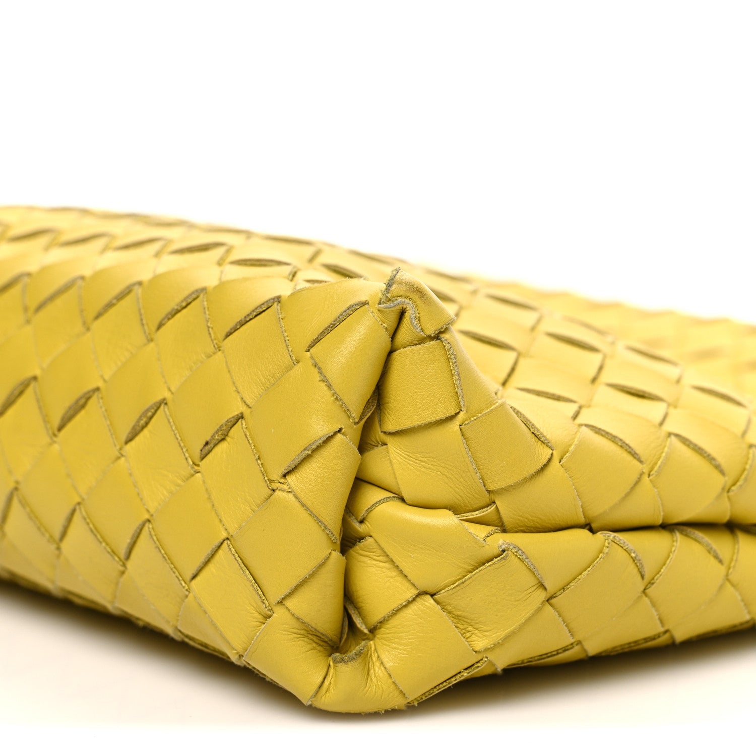 Nappa Intrecciato Fold Clutch Lemon