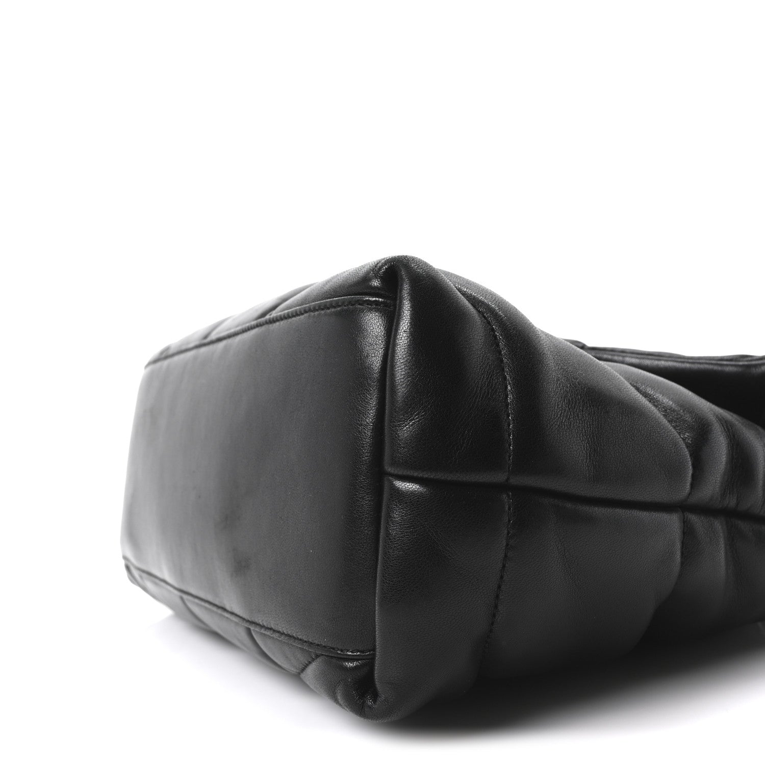 Lambskin Quilted Medium Loulou Puffer Monogram Chain Satchel Black