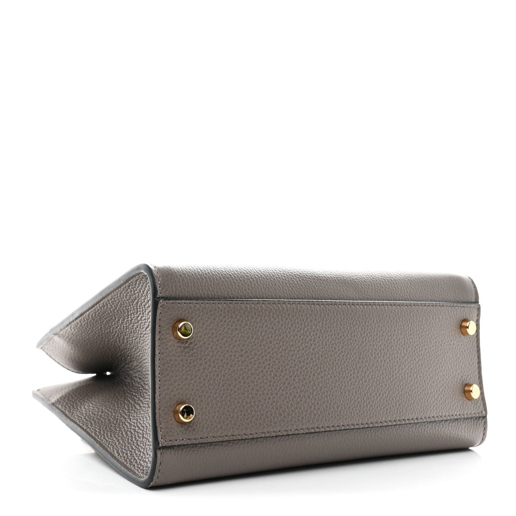 Grainy Calfskin Virtus Top Handle Tote Grey