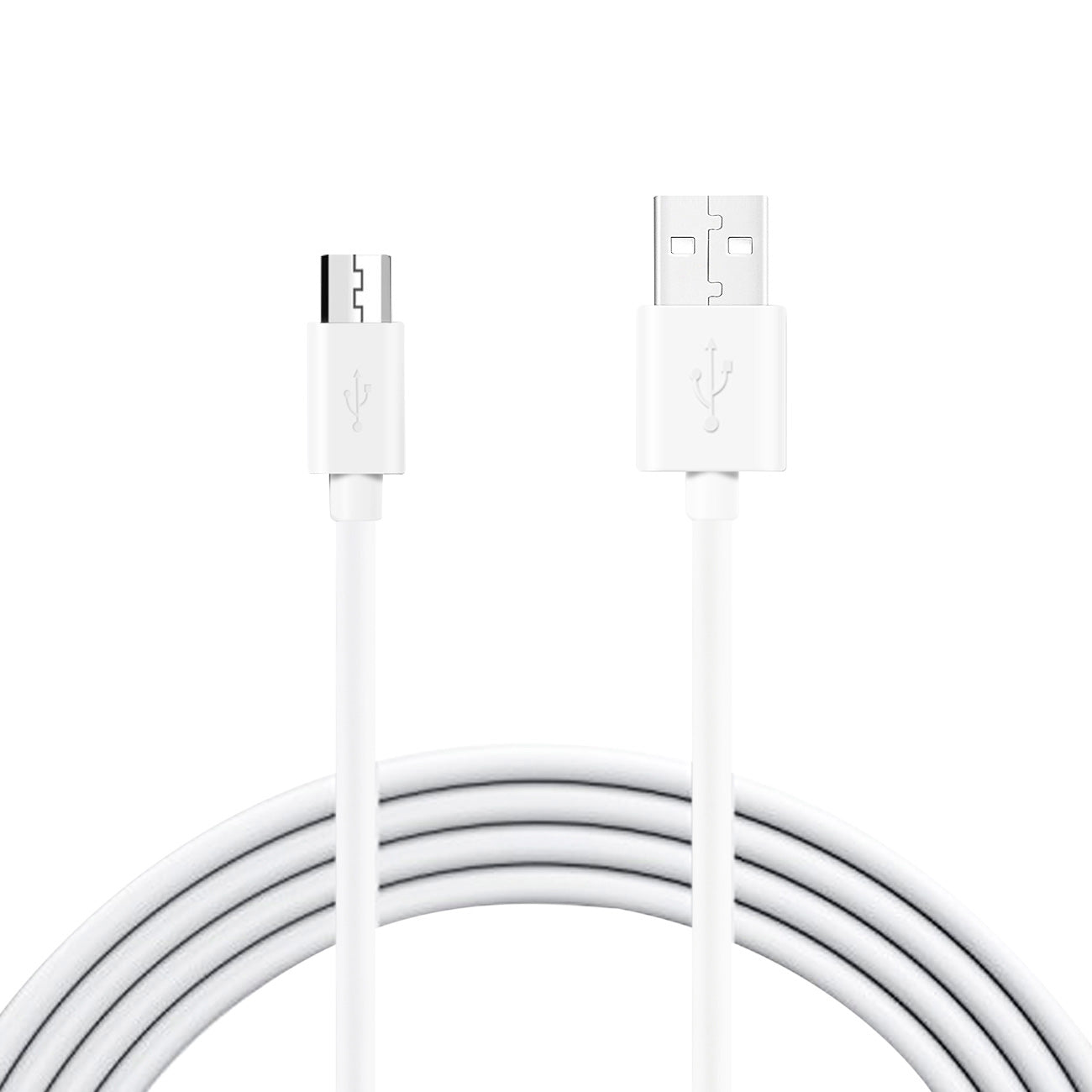Reiko 3.3Ft Pvc Material Micro Usb 2.0 Data Cable In White And Simple Packaging