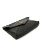 Grained Lambskin Cassandre Envelope Pouch Black
