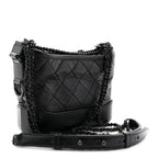 Aged Calfskin Quilted Small Gabrielle Hobo So Black