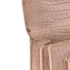 Calfskin Crocodile Embossed Medium Monogram Sunset Rose Antic