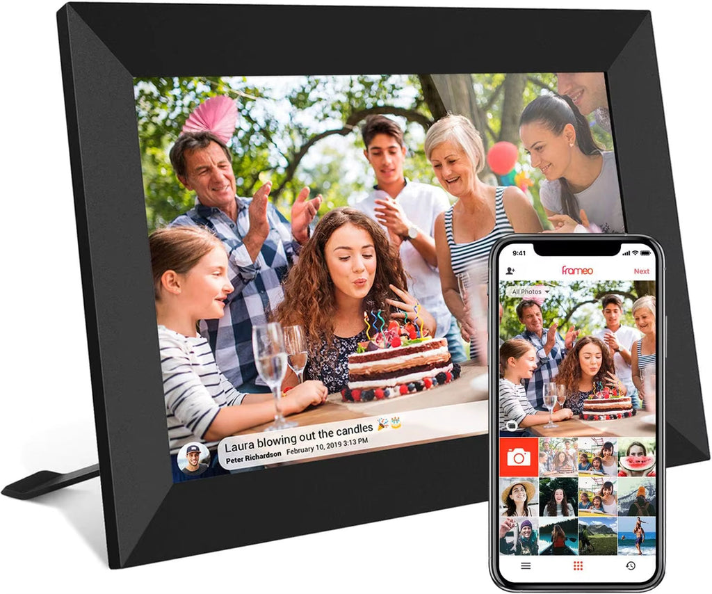 32GB FRAMEO 10.1-Inch Smart WiFi Digital Photo Frame with 1280x800 IPS LCD Touch Screen - Ideal Christmas Gift for Friends and Family