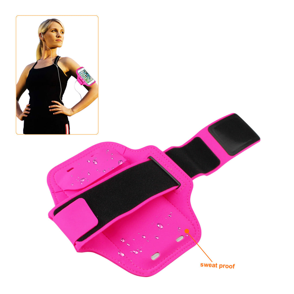 Reiko Running Sports Armband For Iphone 7/ 6/ 6S Or 5 Inches Device With Led In Pink (5X5 Inches)