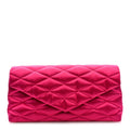 Satin Quilted Sade Puffer Envelope Clutch Bubblegum