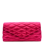 Satin Quilted Sade Puffer Envelope Clutch Bubblegum