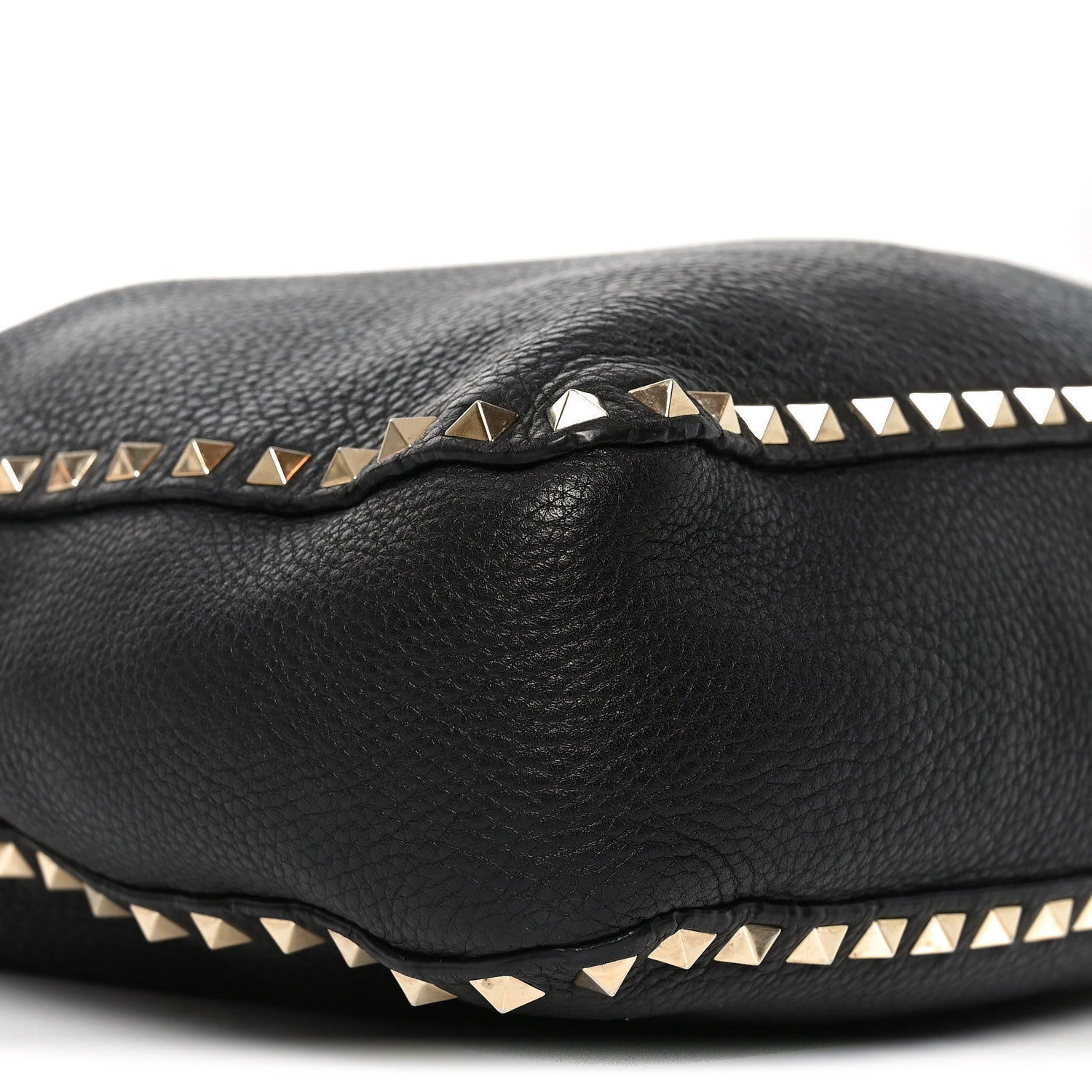 Pebbled Calfskin Large Rockstud Flip-Lock Messenger Bag Black