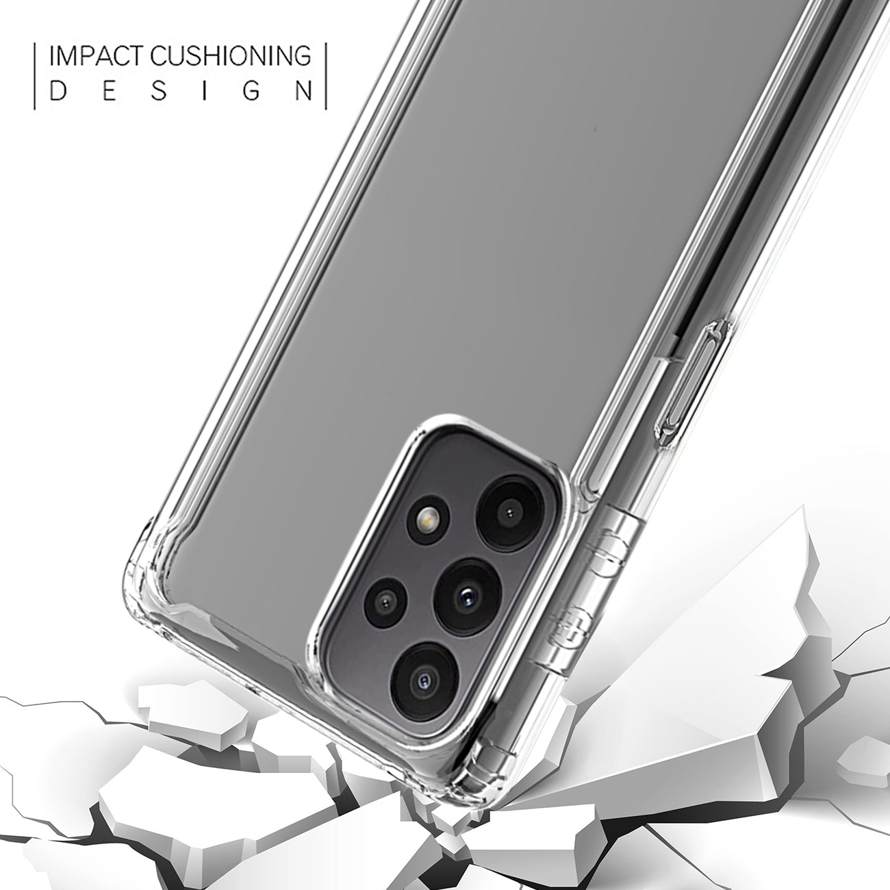 Reiko High Quality 2X Clean Pc And Tpu Bumper Case In Clear For Samsung Galaxy A23