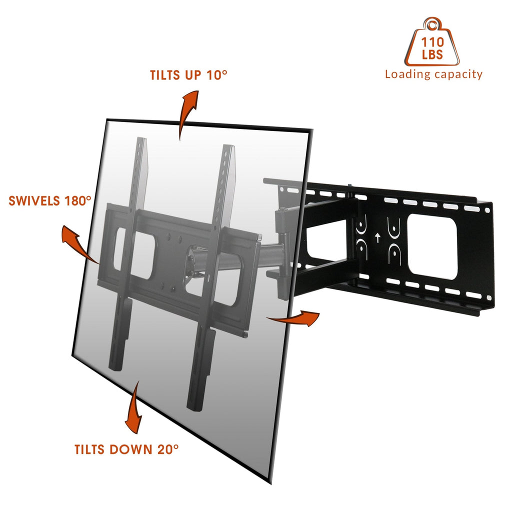 Full Motion Wall Mount for 32-70 Inch Displays