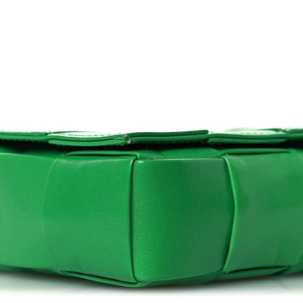 Paper Calfskin Maxi Intrecciato Small Cassette Crossbody Bag Grass