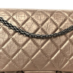 Metallic Aged Calfskin Quilted 2.55 Reissue 227 Flap Dark Gold