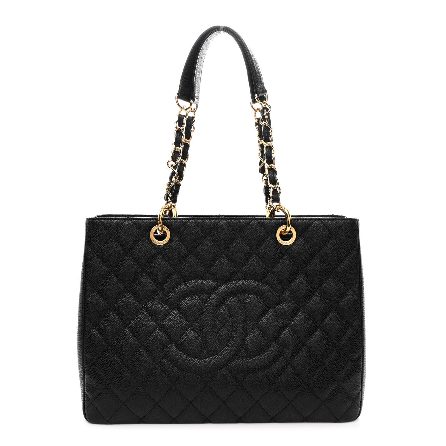 Caviar Quilted Grand Shopping Tote GST Black