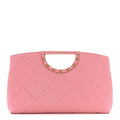 Caviar Quilted A Real Catch Clutch Pink