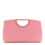 Caviar Quilted A Real Catch Clutch Pink