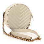 Grain De Poudre Matelasse Chevron Quilted Round Vinyle Camera Bag Crema Soft