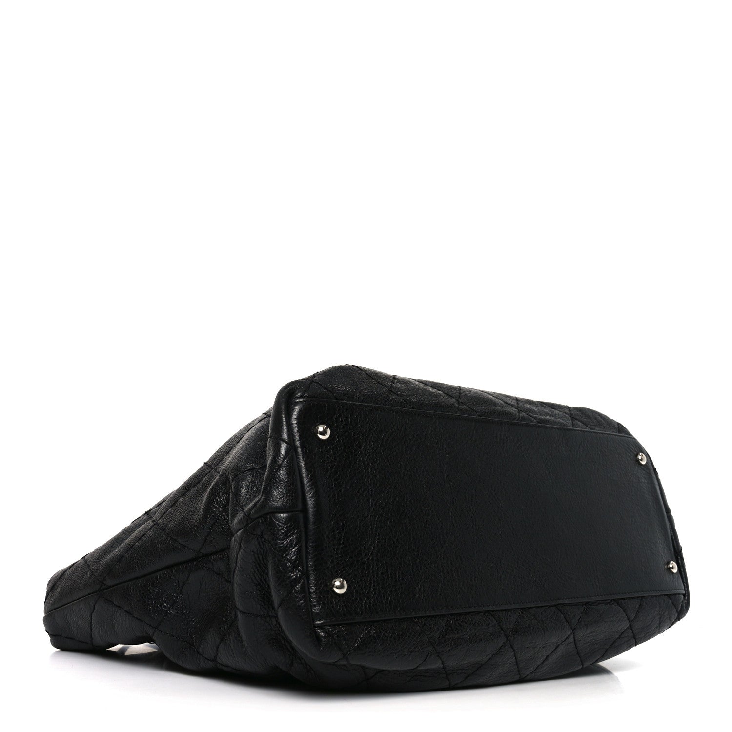 Glazed Calfskin Large On The Road Tote Black