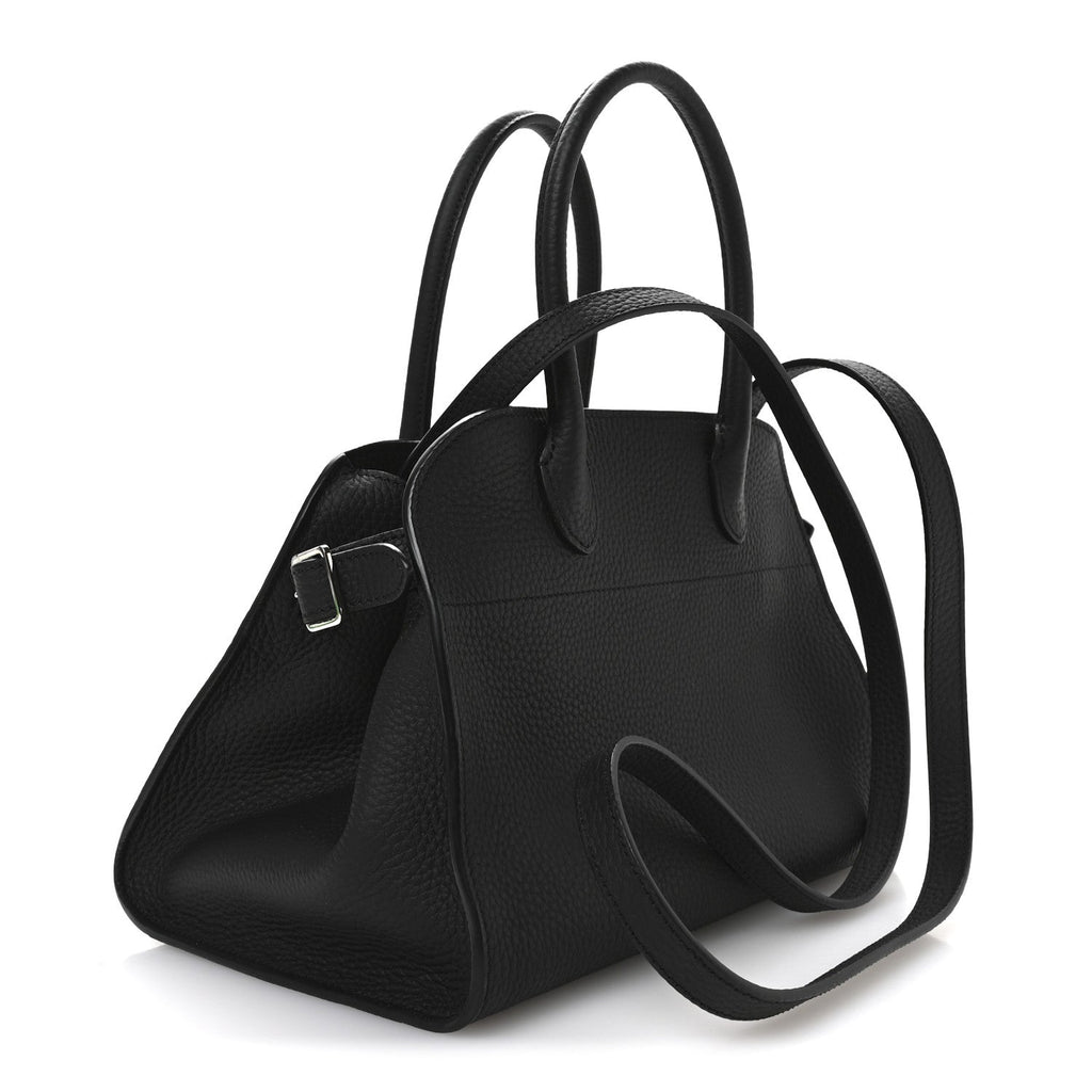 Grained Calfskin Soft Margaux 10 Bag Black