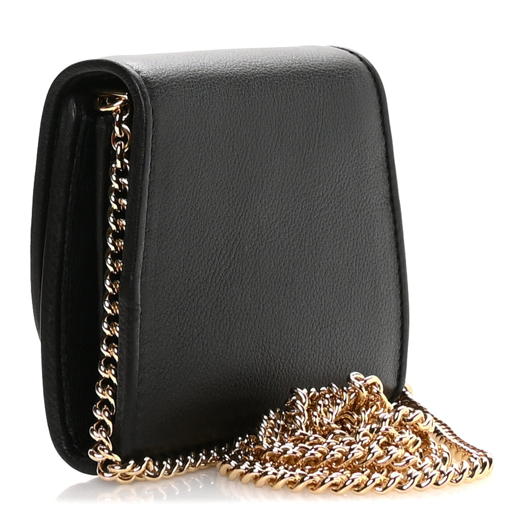 Roxy Calfskin Medium Blondie Chain Wallet Black