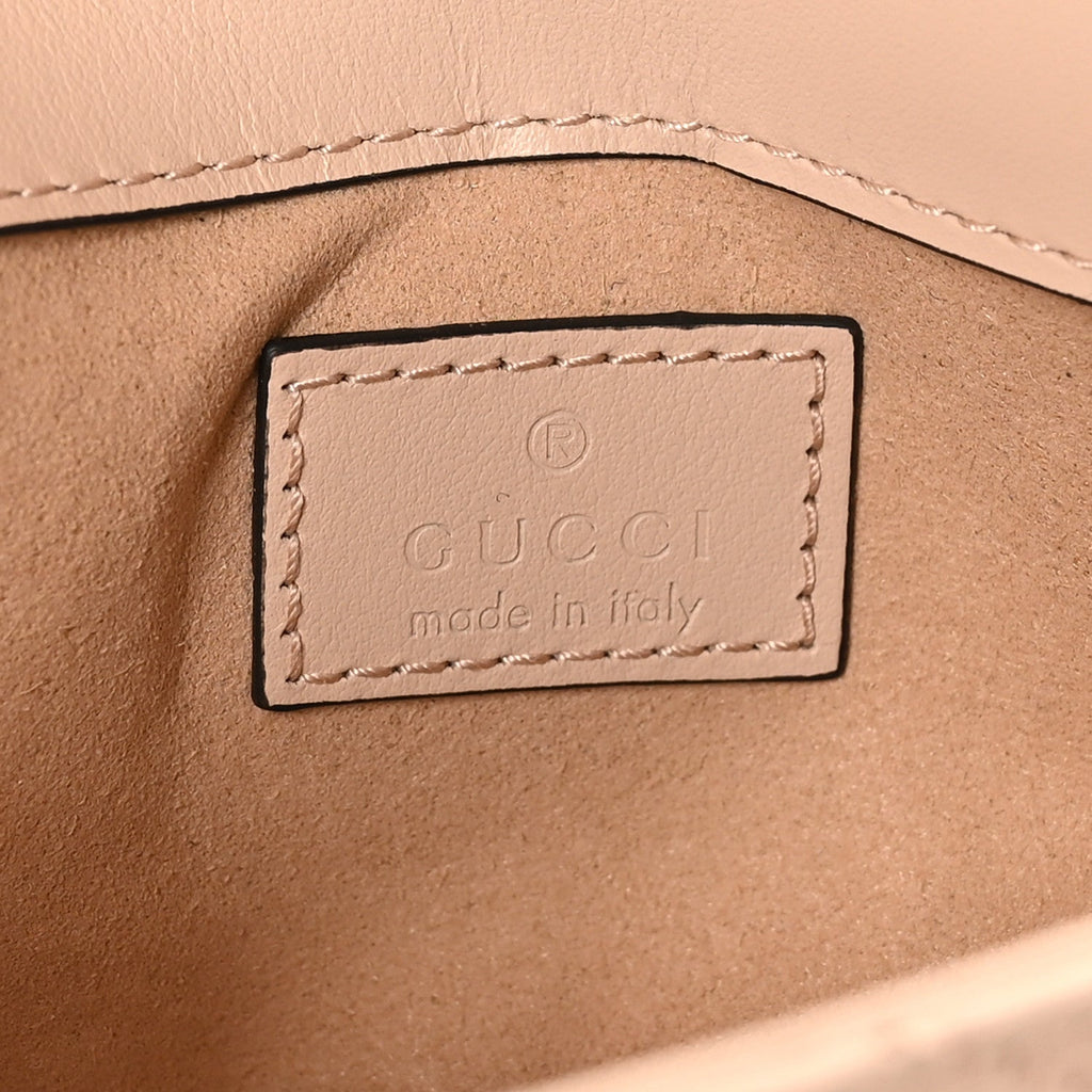 Calfskin Matelasse Super Mini GG Marmont Shoulder Bag Beige