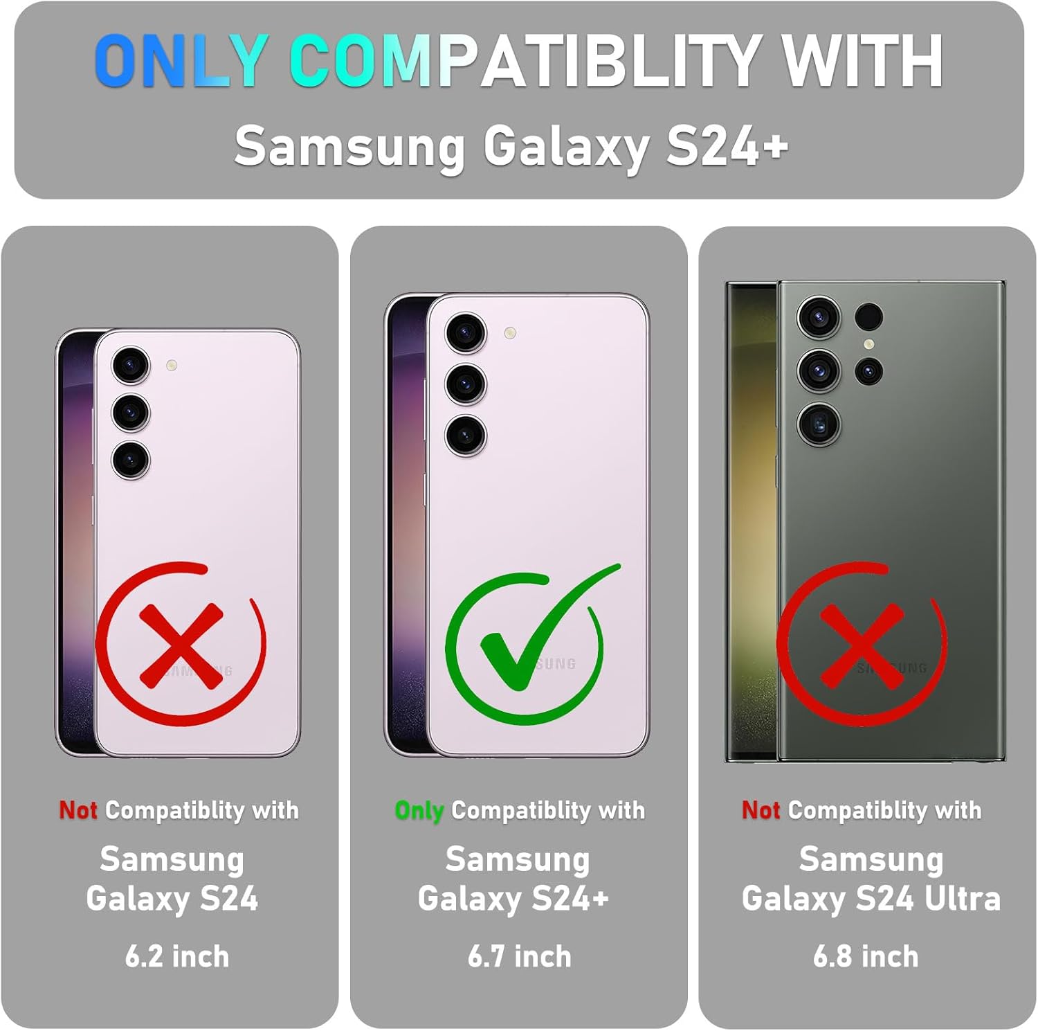 Entronix Case Compatible with Galaxy S24 Plus - Triple-Layer Heavy Duty Protection