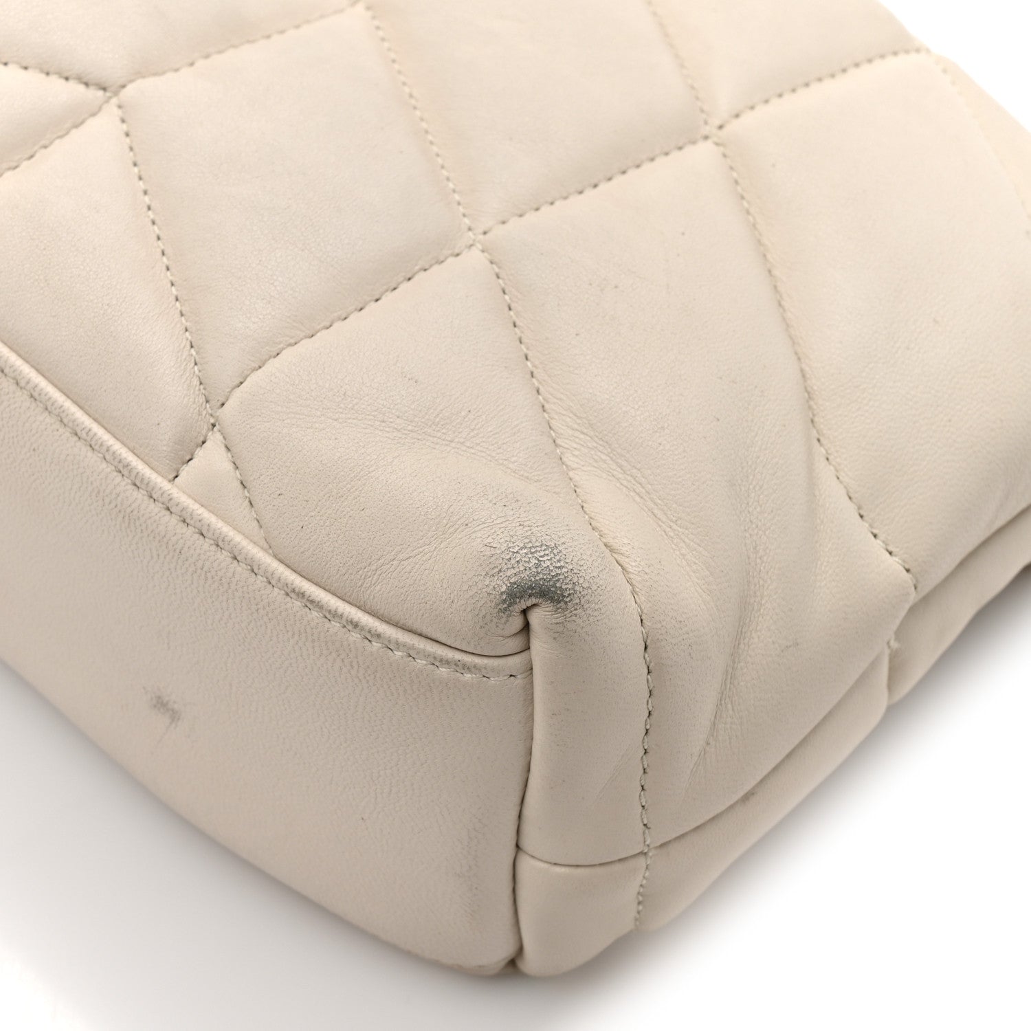 Lambskin Quilted Toy Loulou Puffer Monogram Chain Satchel Crema Soft