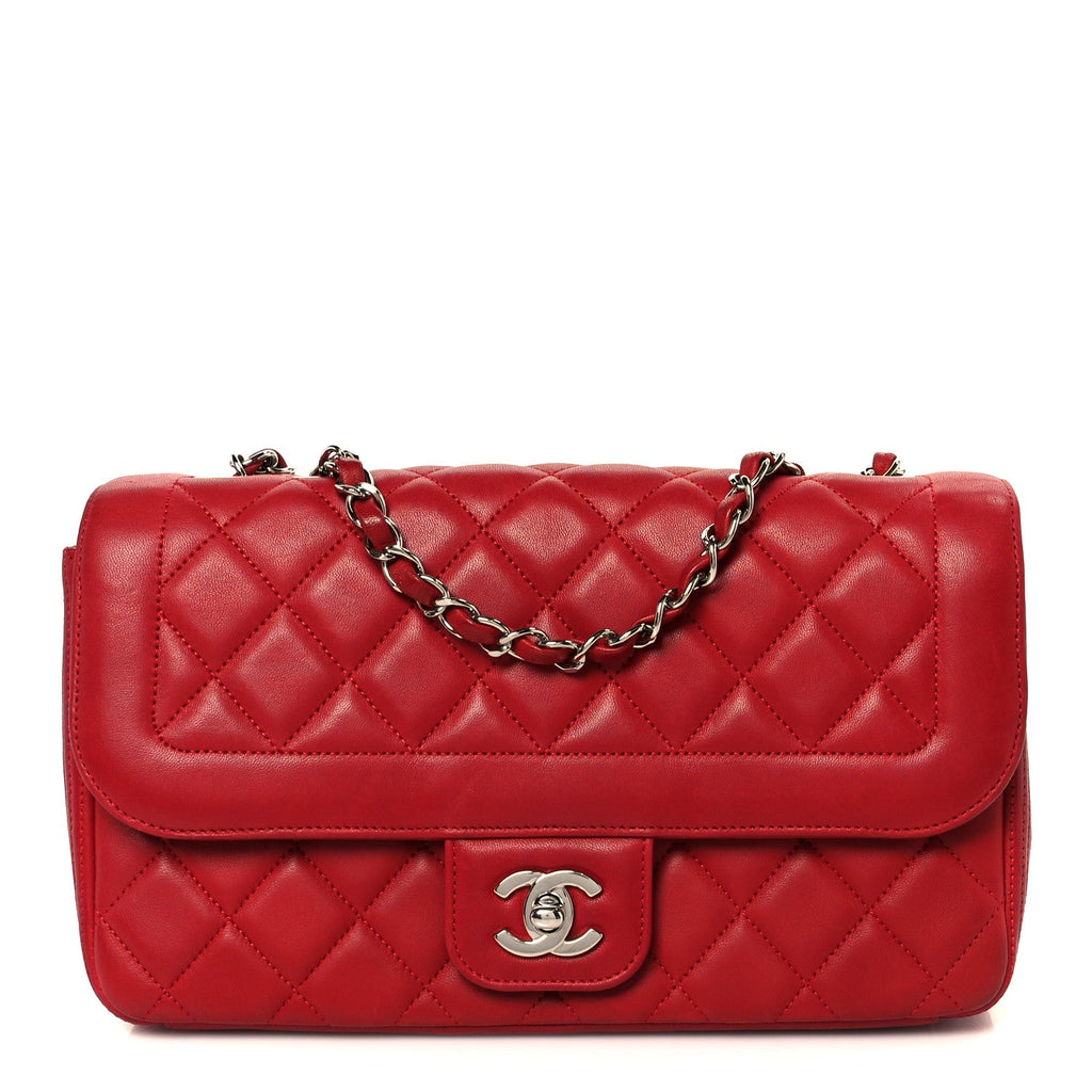 Lambskin Medium Coco Rider Flap Red