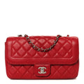 Lambskin Medium Coco Rider Flap Red