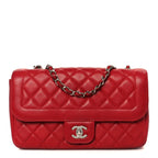 Lambskin Medium Coco Rider Flap Red