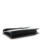 Grain De Poudre Matelasse Chevron Monogram Envelope Chain Wallet Black