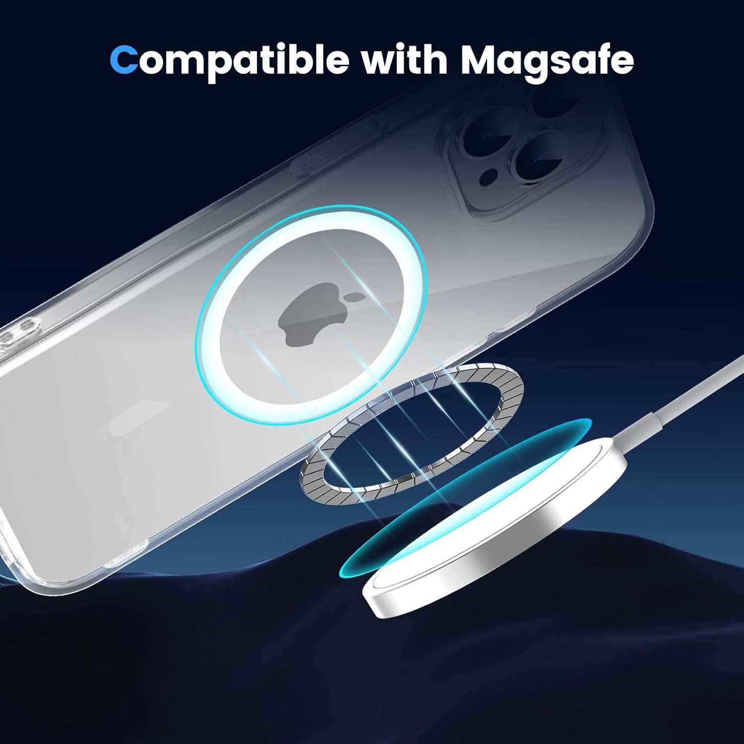 Entronix [Magnetic] Case Compatible with iPhone 14 Pro - [Hard Back] Thick Clear